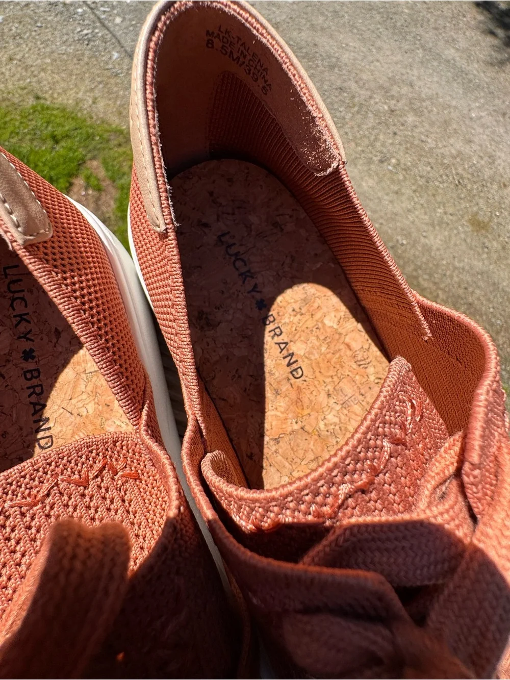 Lucky Brand Women’s Knit Lace-Up Sneakers in Terracotta